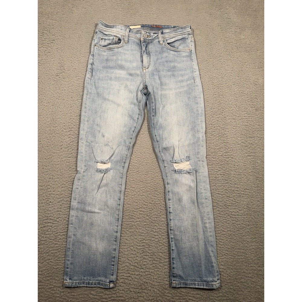 PILCRO Boyfriend Crop Jeans Light Wash Distressed Ripped Size 29 Anthropologie